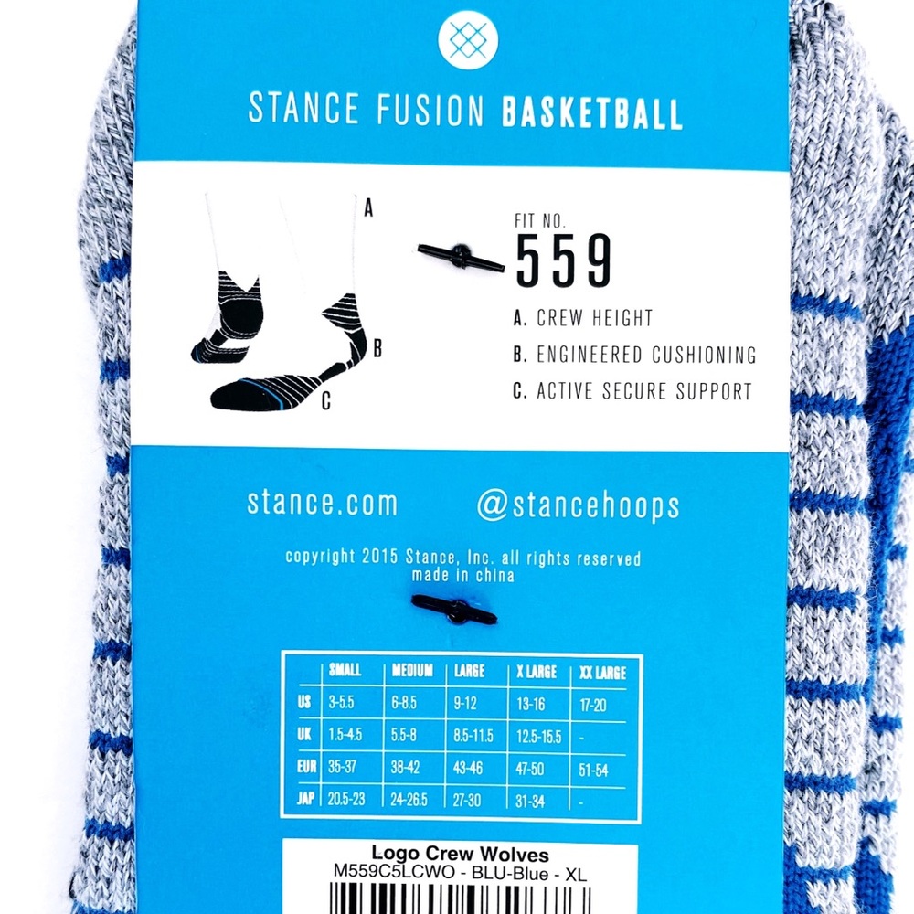 🆕 Stance NBA Minnesota Timberwolves Crew Socks - Picture 7 of 7